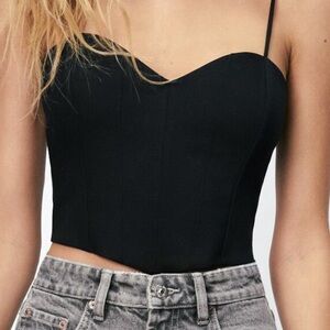 Black Crop Corset top. Zara. NWT